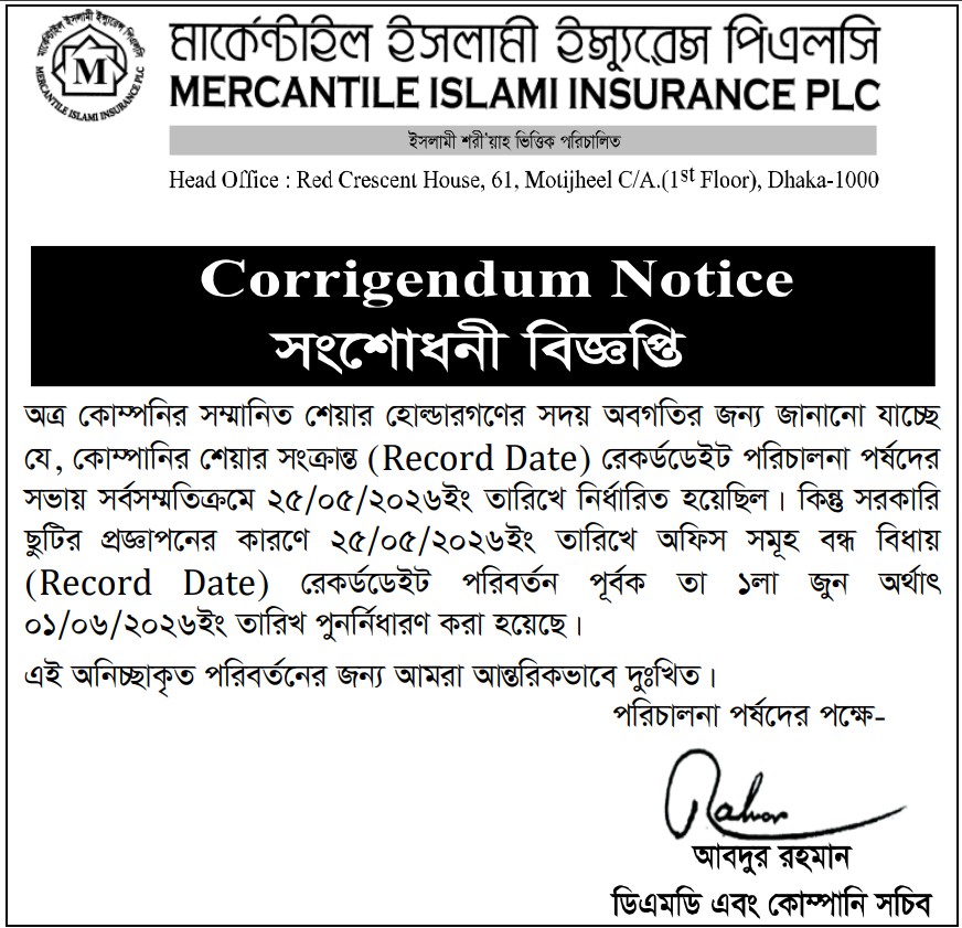 Corrigendum Notice