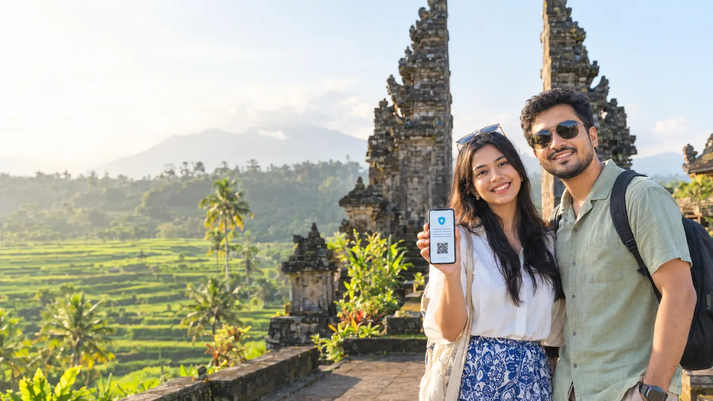 Travel insurance with QR code for an Indonesia visa from Bangladesh