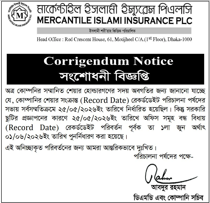 Corrigendum Notice